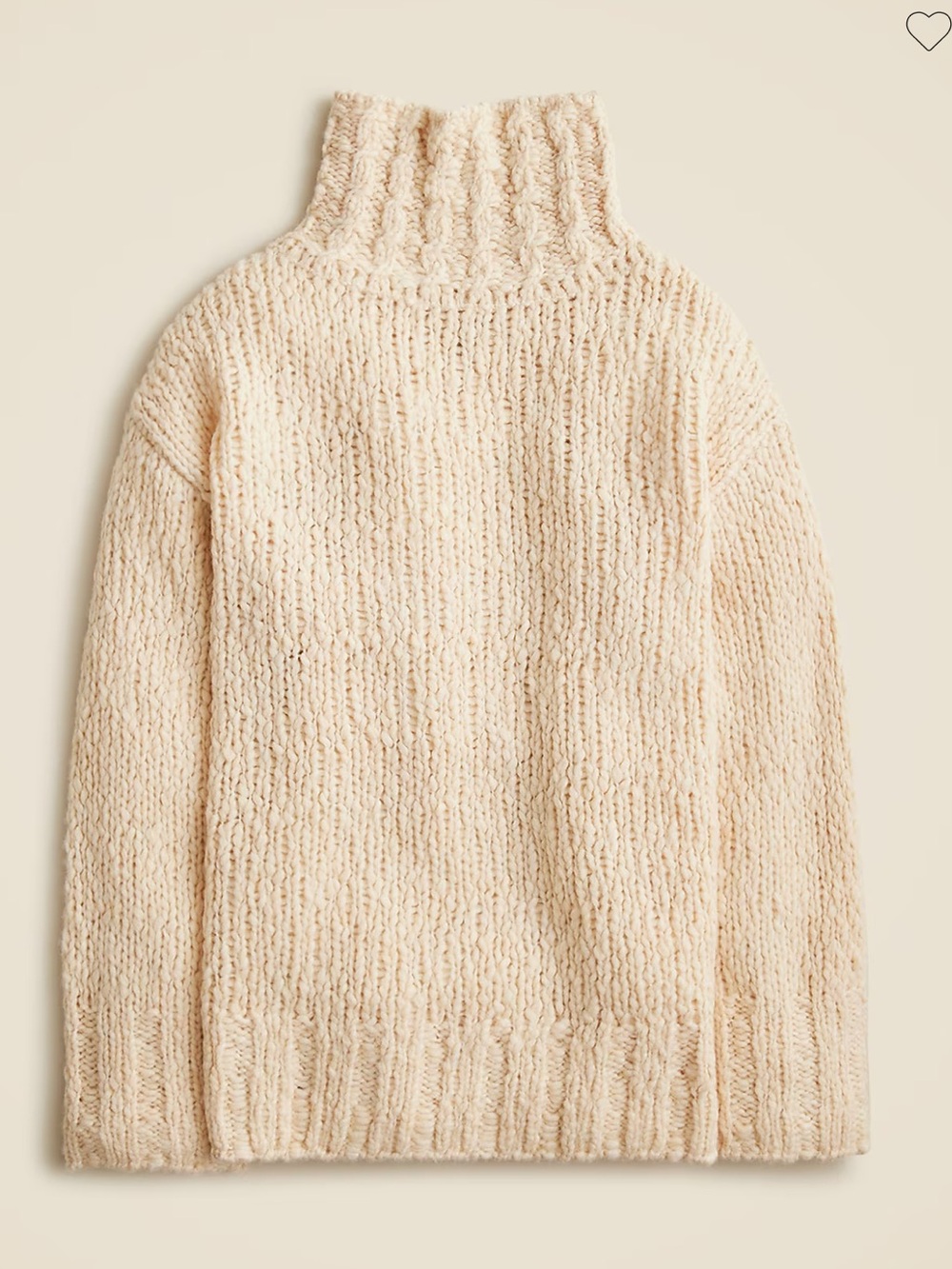 J.Crew oversized turtleneck sweater in textured yarn for women NWT